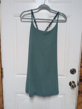 iuga Athletic Mini Dress Built in Utility Shorts Blue Green Tennis Golf Sz Large